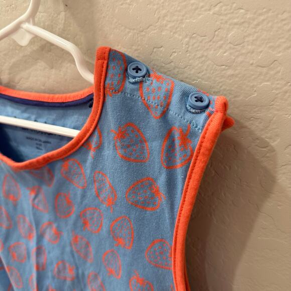 Mini Boden Blue Strawberry Tank Romper - Picture 2 of 7